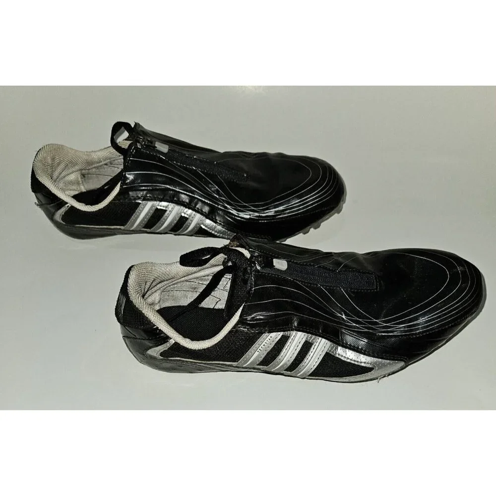Adidas Techstar Track & Field Cleats Black Silver White Shoes 553838 US 10 READ